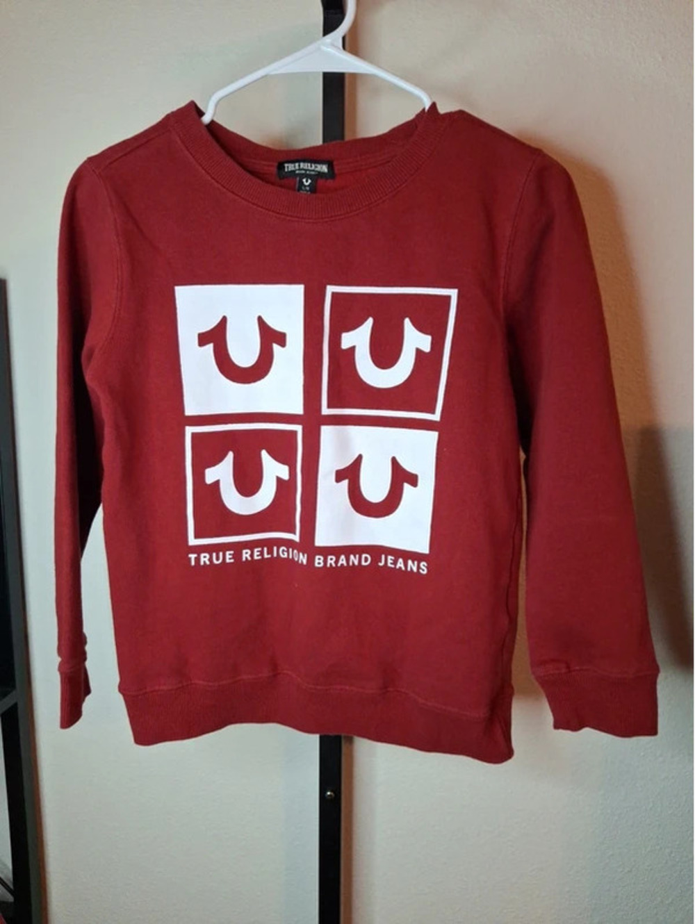 True Religion Crewneck Burgundy Sweatshirt Youth Large